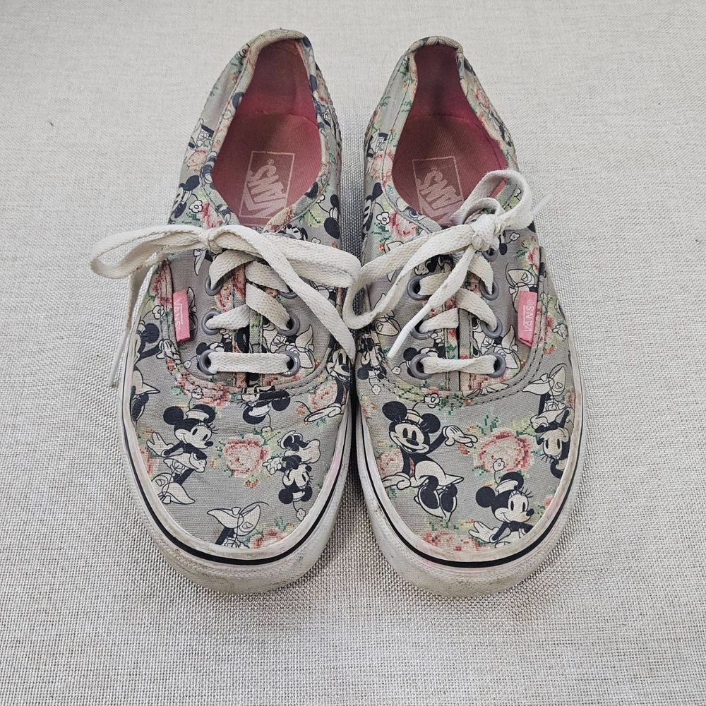 Vans x Disney Authentic Mickey Mouse Floral Canvas Skate Sneakers‎ Women 6.5